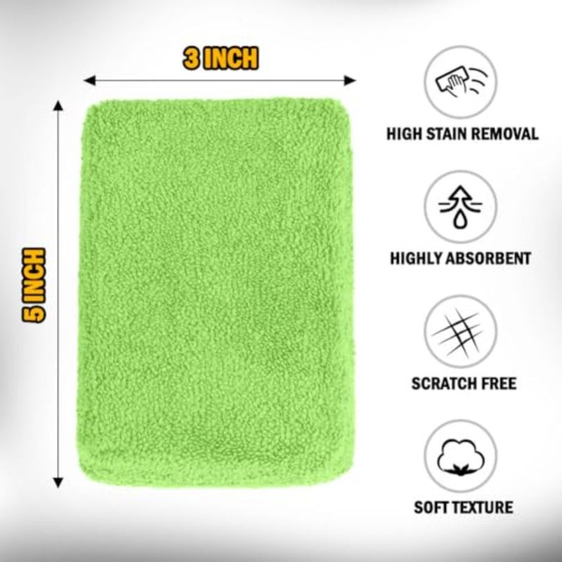 Microfiber Applicator Pads, Scratch-Free Car Wash Sponge for Cleaning, Premium Wax Foam Applicator Pads for Car Detailing, 5"x3", 8 Pack - Image 2