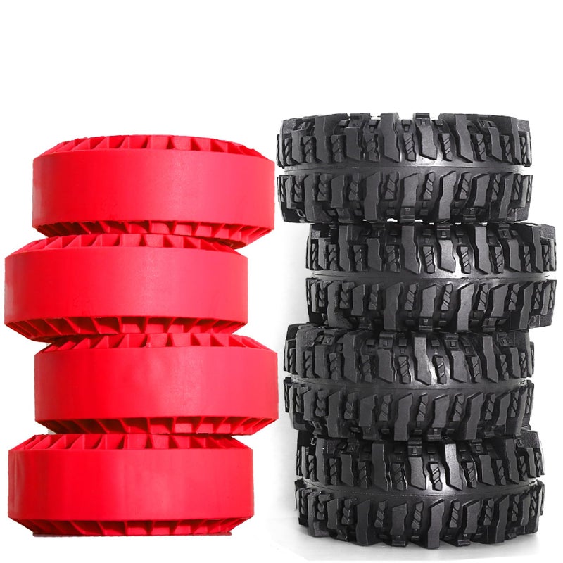REDSPIDER 19 Crawler Tires4PCS Silicone Rubber Insert Mud 19 Tires OD 465 for 110 RC Crawler Car TRX4 TRX6 Axial SCX10 90046 SCX10 III AXI03007 Tamiya CC01 D90 D110 - Image 3
