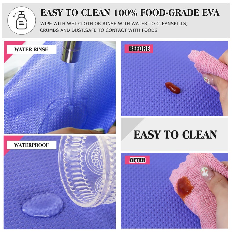 Daixers Daixer 20Pcs Refrigerator Liners, Washable Fridge Liner Shelf Mats Refrigerator Pads for Cupboard Cabinet Drawer Home Kitchen Accessories Organization (Purple) - Image 4