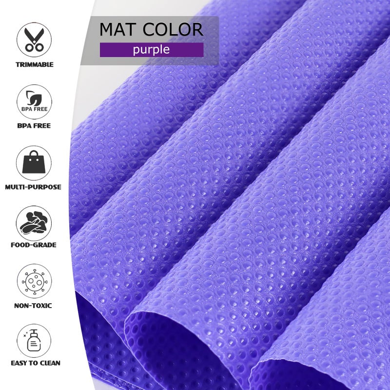 Daixers Daixer 20Pcs Refrigerator Liners, Washable Fridge Liner Shelf Mats Refrigerator Pads for Cupboard Cabinet Drawer Home Kitchen Accessories Organization (Purple) - Image 3