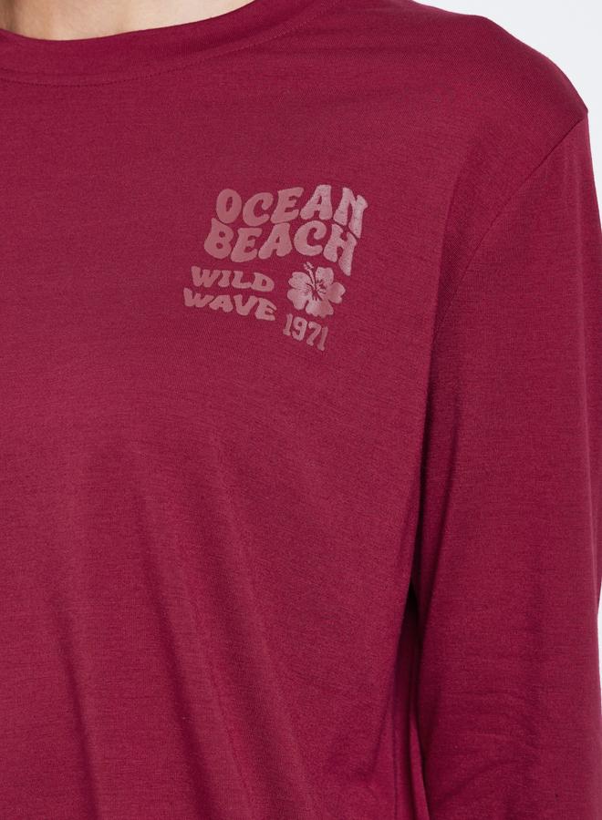 ستايلي تيشيرت بقصة عادية وطبعة كتابة من الأمام وعلى الظهر - Image 4