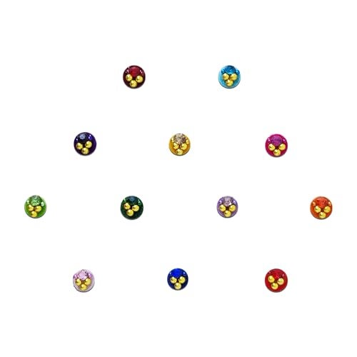 Comet Busters Fancy Round Bindis With Colorful Stone and Beads (4mm) (BIN1117) - Image 1