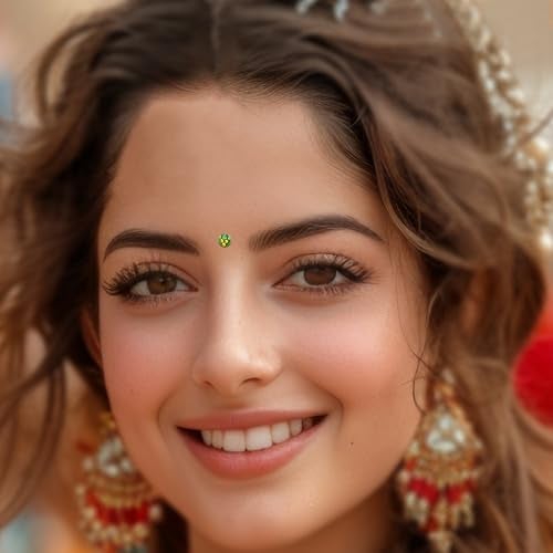 Comet Busters Fancy Round Bindis With Colorful Stone and Beads (4mm) (BIN1117) - Image 5