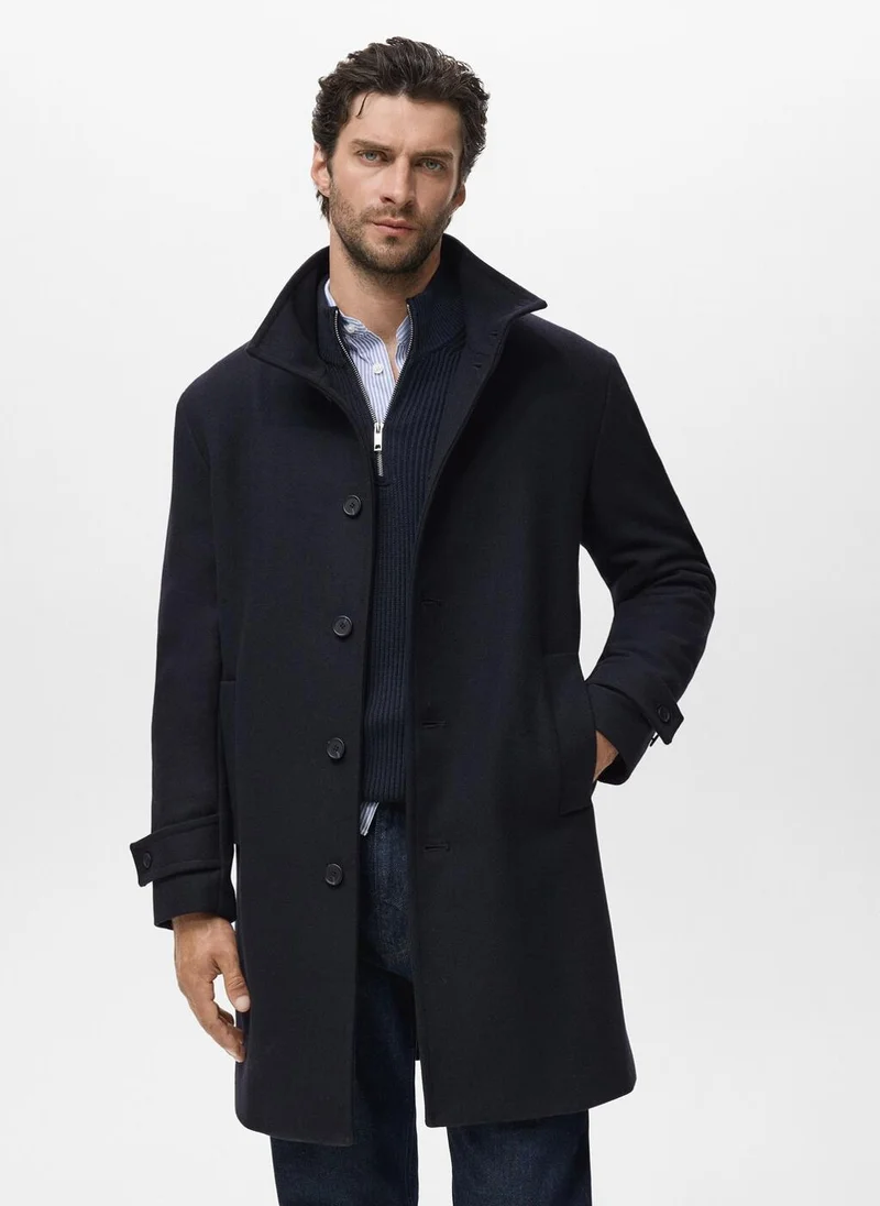 مانجو مان Wool funnel neck coat