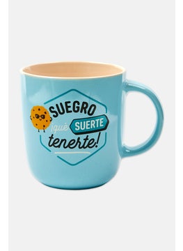 Mr. Wonderful Printed Ceramic Cup 370 ml, Blue  - Image 1