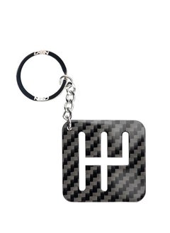 Gear Shifter Real Carbon Fiber Keychain Twill
