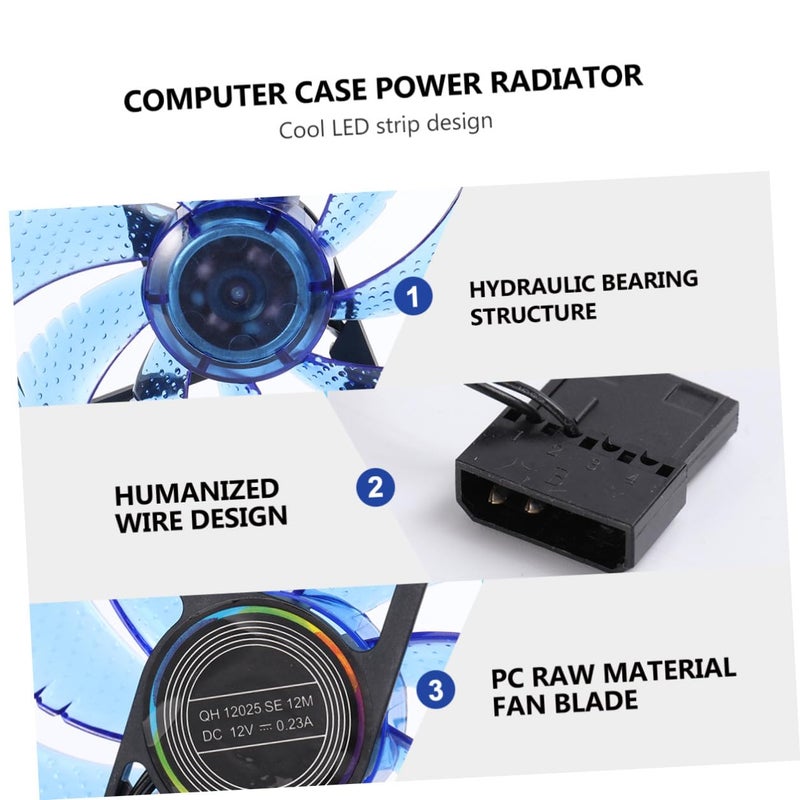 Blue 12cm Silent PC Case Fan LED Cooling For Computer Internal Components - Image 4