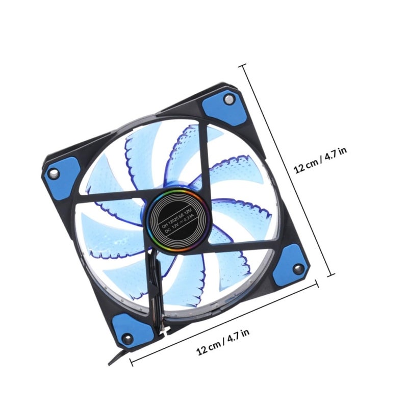 Blue 12cm Silent PC Case Fan LED Cooling For Computer Internal Components - Image 3