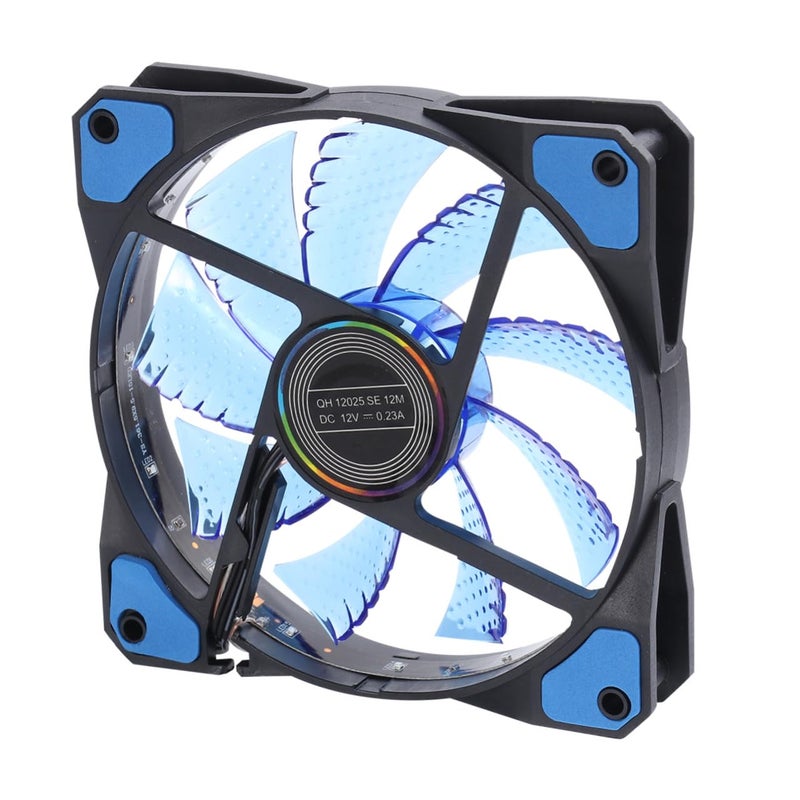 Blue 12cm Silent PC Case Fan LED Cooling For Computer Internal Components - Image 2
