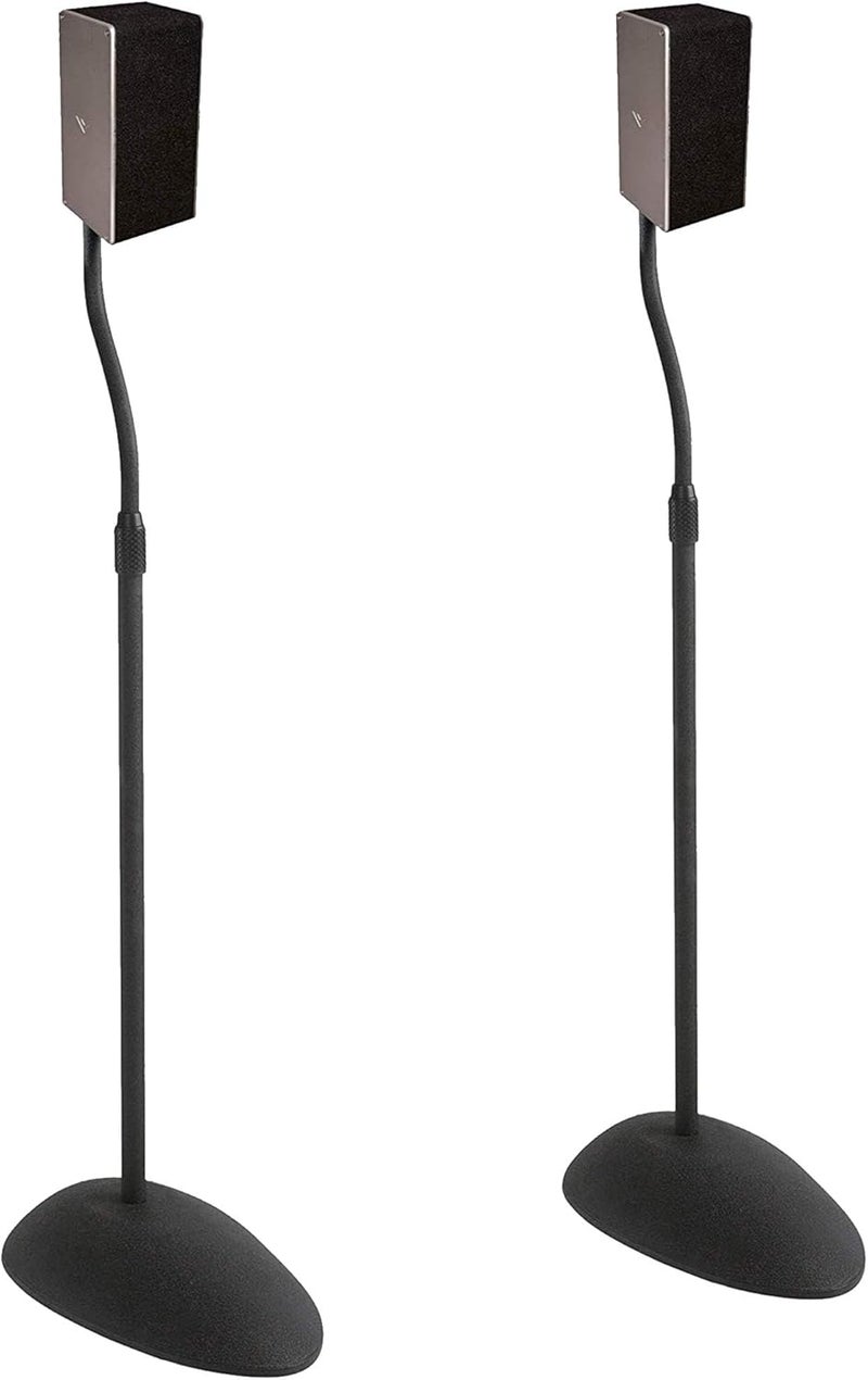 ECHOGEAR Speaker Stands Pair - Height Adjustable with Universal Compatibility - Works with Vizio, Klipsch, Bose, Sony & More - Includes Built-in Cable Management - Great For Surround Sound Setups - Image 1