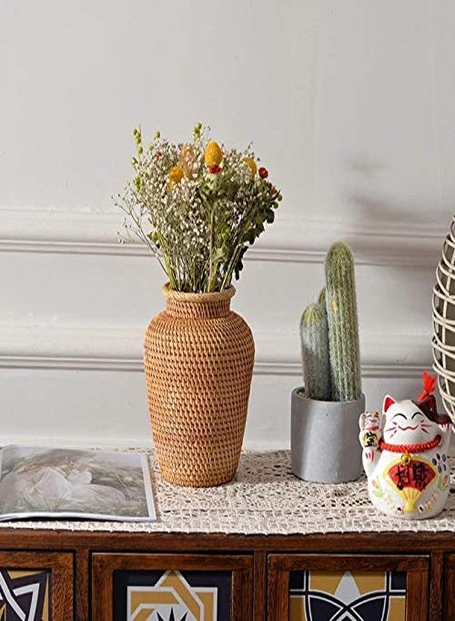 KODENG Autumn Rattan Woven Vase Art Vase Fashion Tabletop Decoration Plants Flower Pot Faddish Home Gardening Supplies Flower - Image 2