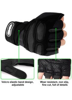 0TO1 TECH Weightlifting Gym Gloves Heavyweight Exercise Weight Lifting Gloves Body Building Training Sport Fitness Gloves(L)  - Image 4