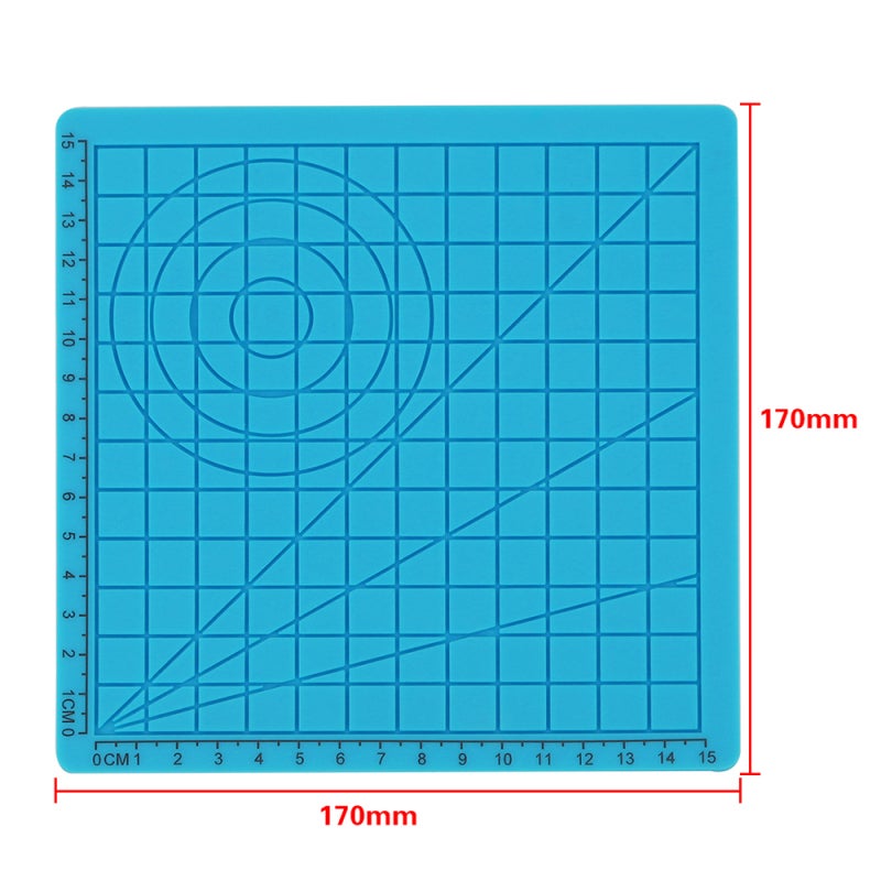 3D Printing Mat: Vibrant Blue 17x17x0.3cm - Versatile Type Options A B C D Silicone Finger Caps for 3D Printing Enthusiasts - Image 3