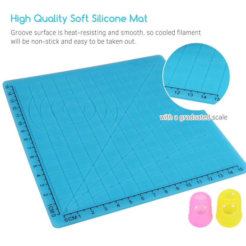 3D Printing Mat: Vibrant Blue 17x17x0.3cm - Versatile Type Options A B C D Silicone Finger Caps for 3D Printing Enthusiasts - Image 5