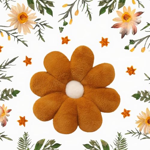 AVSHUB Flower Shaped Floor Pillow Cushion for Kids Room, Living Room, Bedroom, Luxury Kids Furnishing, Throw Pillow, Decorative Cushion, Nursery Décor Birthday Gift (Pack of 1) (Size 35 Cm) (Brown) - Image 4