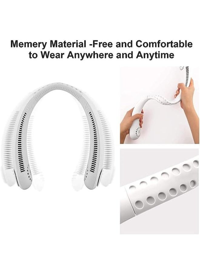 Generic USB Rechargeable Portable Neck Fan with 3 Wind Speed for Traveling Office Sports  - Image 3