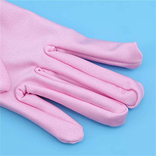 DreamHigh Women's Party Wedding 21" Long Satin Finger Gloves Light Pink - Image 3