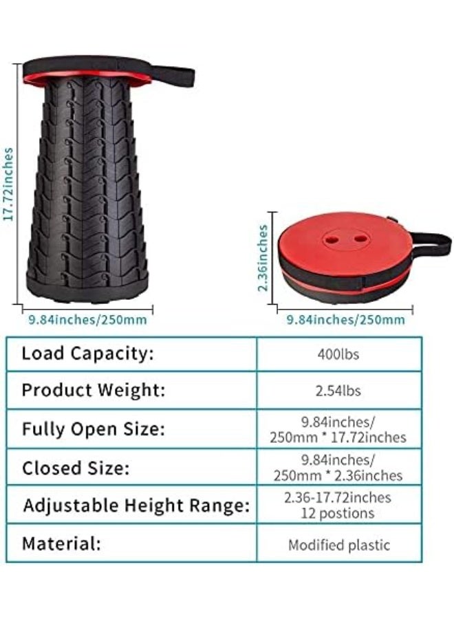 ايرس مقعد تلسكوبي محمول - مقعد بلاستيكي خفيف الوزن قابل للتعديل والسحب للتخييم والنزهات وصيد الأسماك والمشي لمسافات طويلة والسفر - Image 2