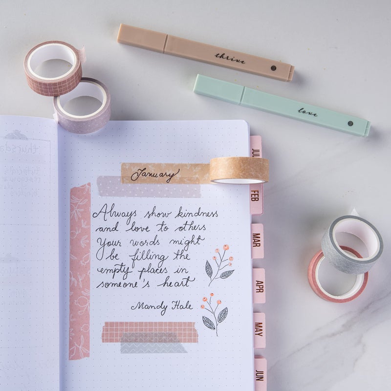 DIVERSEBEE Pastel Washi Tape Set, 5 Rolls Decorative Scrapbook Tape, Cute Craft Tape, Scrapbooking Bullet Journal Supplies, Bible Journaling, Planner Accessories, Gift Wrap Tape (Forest) - Image 3