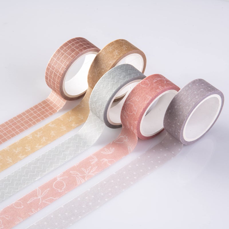 DIVERSEBEE Pastel Washi Tape Set, 5 Rolls Decorative Scrapbook Tape, Cute Craft Tape, Scrapbooking Bullet Journal Supplies, Bible Journaling, Planner Accessories, Gift Wrap Tape (Forest) - Image 1