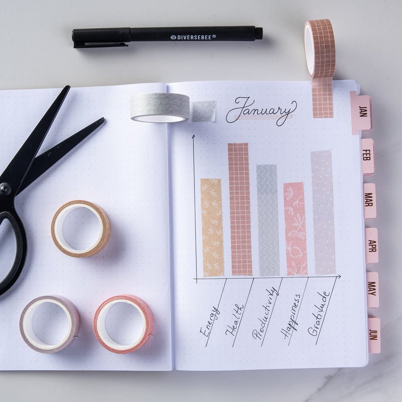 DIVERSEBEE Pastel Washi Tape Set, 5 Rolls Decorative Scrapbook Tape, Cute Craft Tape, Scrapbooking Bullet Journal Supplies, Bible Journaling, Planner Accessories, Gift Wrap Tape (Forest) - Image 2