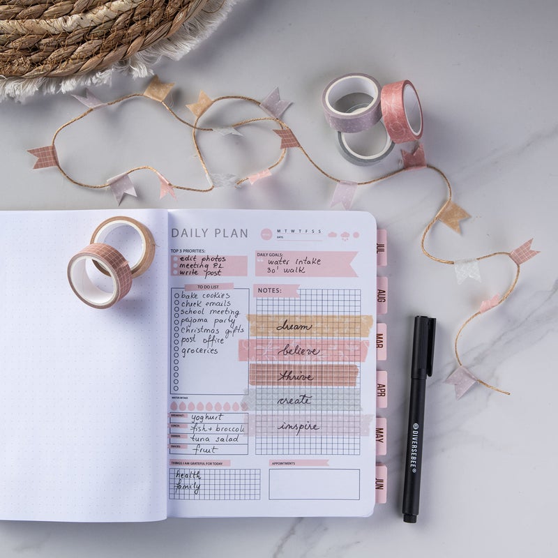 DIVERSEBEE Pastel Washi Tape Set, 5 Rolls Decorative Scrapbook Tape, Cute Craft Tape, Scrapbooking Bullet Journal Supplies, Bible Journaling, Planner Accessories, Gift Wrap Tape (Forest) - Image 4