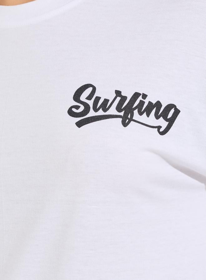 ستايلي تيشيرت فضفاض بطبعة جرافيك مع اكتاف منخفضة - Image 5