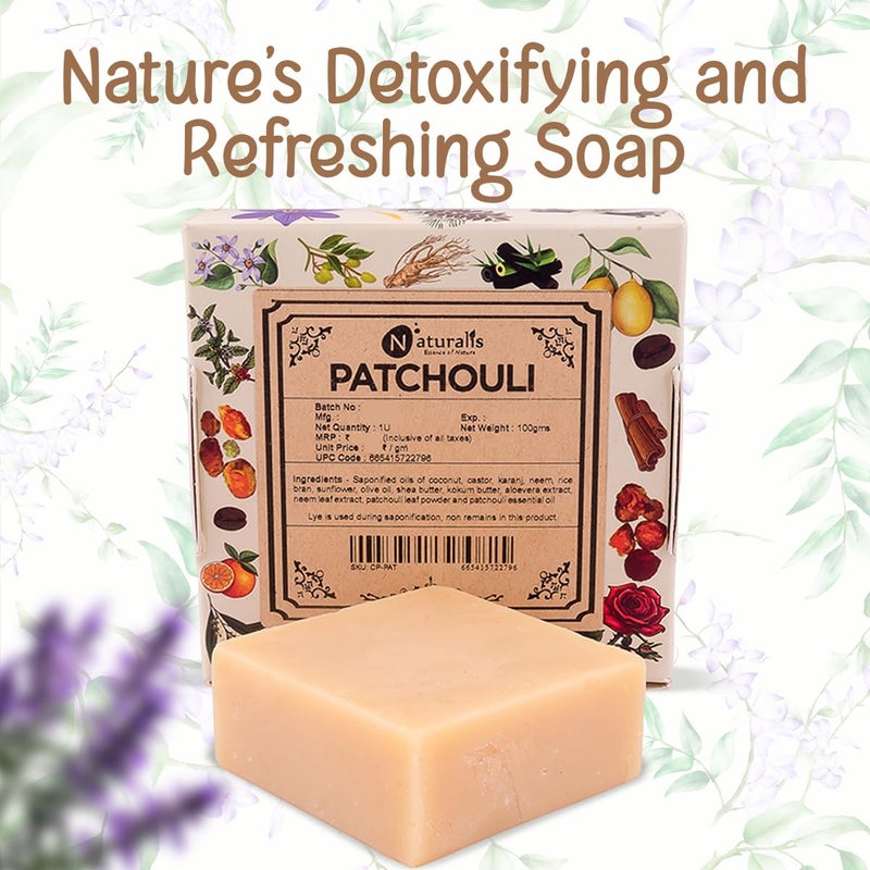 Naturalis Patchouli Soap  Handmade Organic Soap Infused with Pure Patchouli Oil for Deep Cleansing Skin Hydration Soothing Care Natural Glow 100g - Image 3