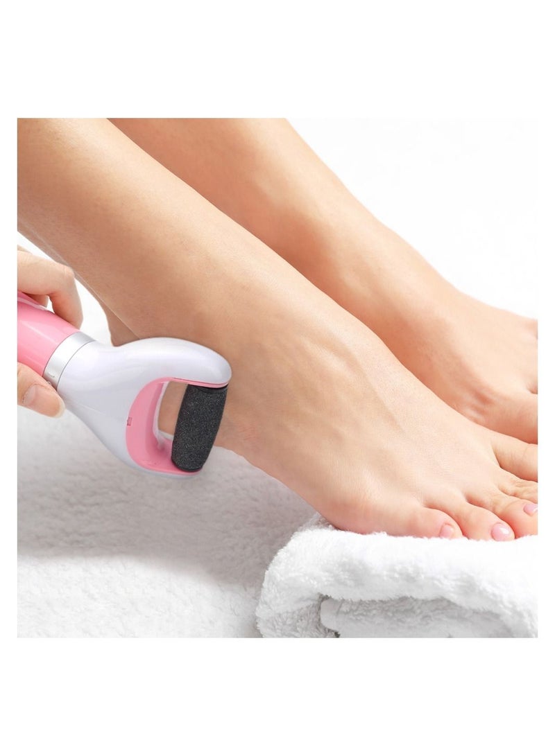 DubaiGallery Rechargeable Dead Skin And Callus Remover With Cable Pink/White - Image 3