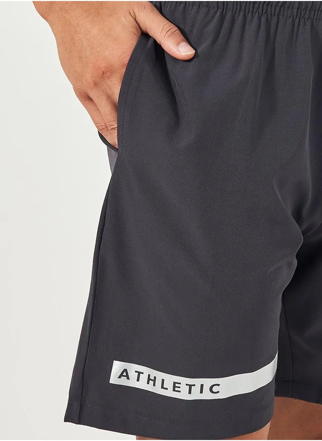 Styli Workout Shorts with Front & Back Print Detail