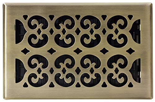 Decor Grates SPH610-A Scroll Design Floor Register, 6x10 Inches, Antique Brass Finish - Image 2