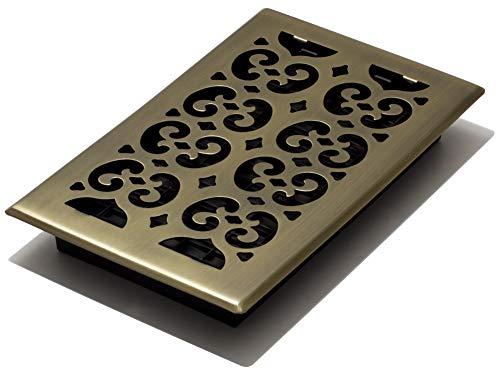 Decor Grates SPH610-A Scroll Design Floor Register, 6x10 Inches, Antique Brass Finish - Image 3