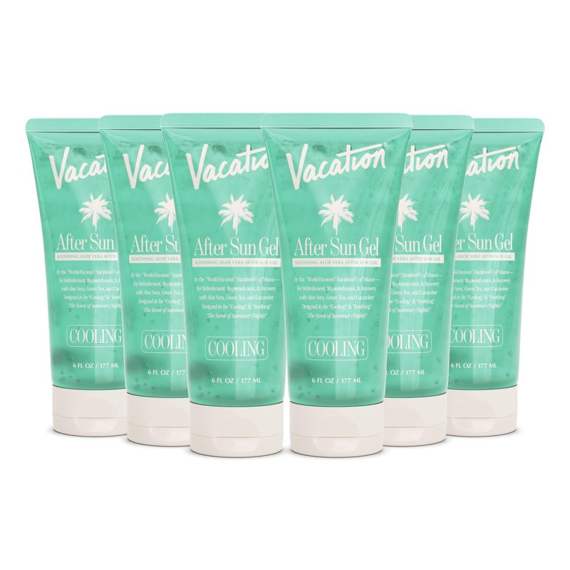 VACATION Mini After Sun Gel, Travel Size Soothing Aloe Vera Gel for Sunburn Relief, Hydrating & Cooling, Non-Sticky Aftersun Care, 1oz (Value Pack of 6) - Image 1