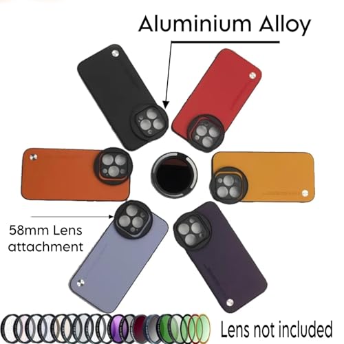GetZget® Phone Case Compatible with iPhone 16 with Attachable 58mm Lens Nd Filter Aluminum Slot Mobile Cover Accessories(Lens Filter not Included) (Black) - Image 3