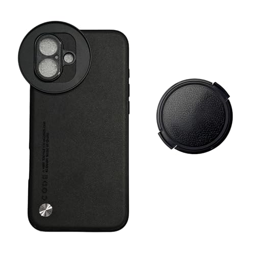 GetZget® Phone Case Compatible with iPhone 16 with Attachable 58mm Lens Nd Filter Aluminum Slot Mobile Cover Accessories(Lens Filter not Included) (Black) - Image 1