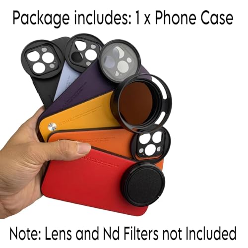 GetZget® Phone Case Compatible with iPhone 16 with Attachable 58mm Lens Nd Filter Aluminum Slot Mobile Cover Accessories(Lens Filter not Included) (Black) - Image 5