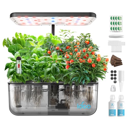 iDOO Hydroponics Growing System Kit 12 Pods, Christmas Gifts Gardening Gifts for Women Mom Dad Kids, Indoor Herb Garden with LED Grow Light for Home School, Indoor Plants Good for Mental Health - Image 1