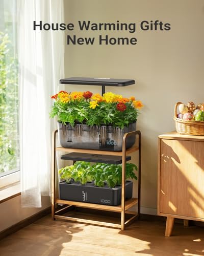 iDOO Hydroponics Growing System Kit 12 Pods, Christmas Gifts Gardening Gifts for Women Mom Dad Kids, Indoor Herb Garden with LED Grow Light for Home School, Indoor Plants Good for Mental Health - Image 2
