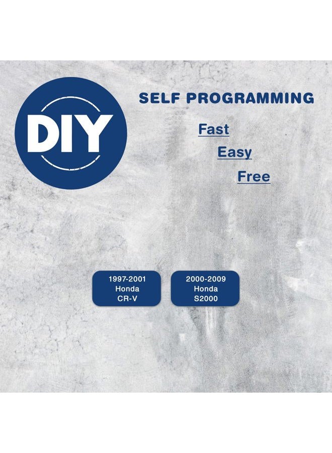 KeylessOption Key Fob Replacement for 1997 1998 1999 2000 2001 2002 2003 2004 2005 2006 2007 2008 2009 Honda CR-V S2000 Remote, 4 Button E4EG8DJ, Self Programming - Image 3