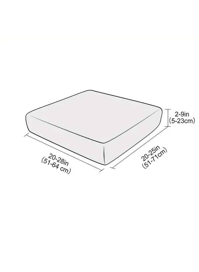 Set Of 2 Spring And Summer Elastic Sofa Cushion Covers 9 Gray Blue For Outdoor Rattan Chair Cushion Protectors Easy To Remove And Wash Modern Home Decor Fabric Covers - Image 3