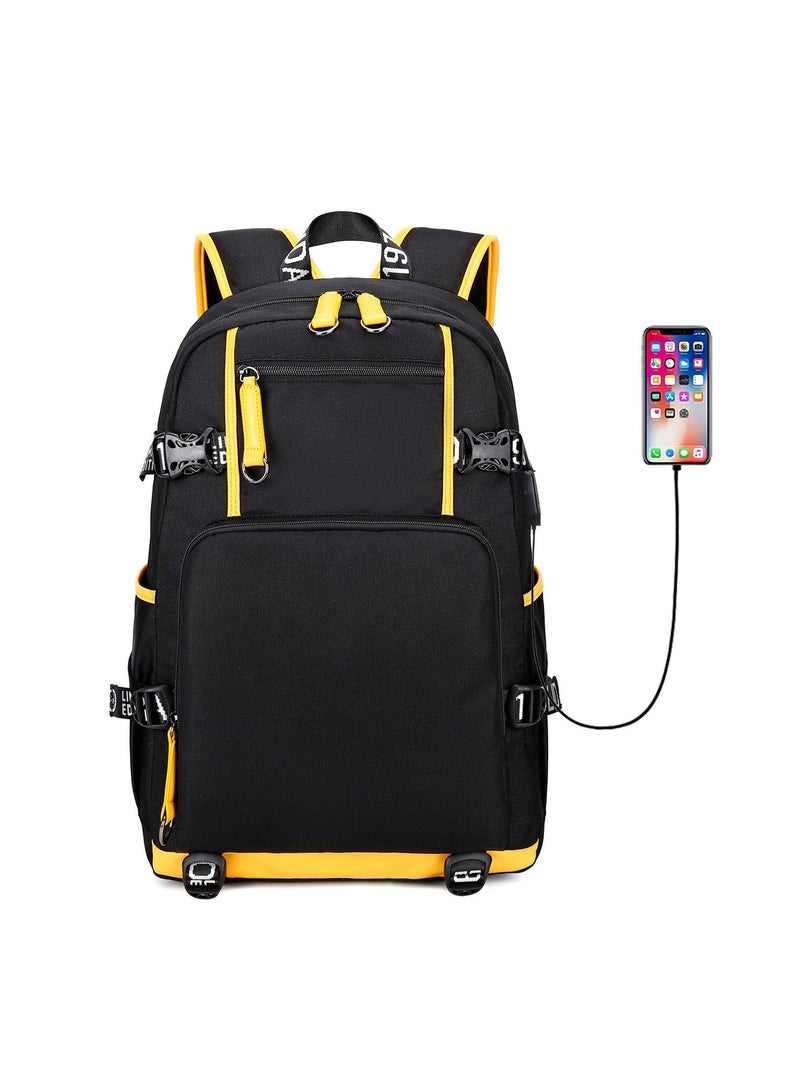 Aolida 1-Piece Men's Korean Version Backpack Minimalist Middle School Student Backpack Heat Transfer Printed Casual Men's Backpack - Image 1