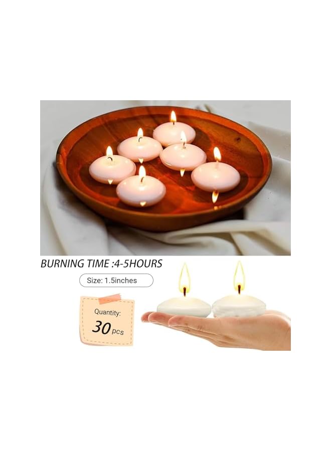 The Bros Floating Candles - 30 Pcs Waterproof Flameless Floating Tealights, for Centrepieces (white） - Image 2