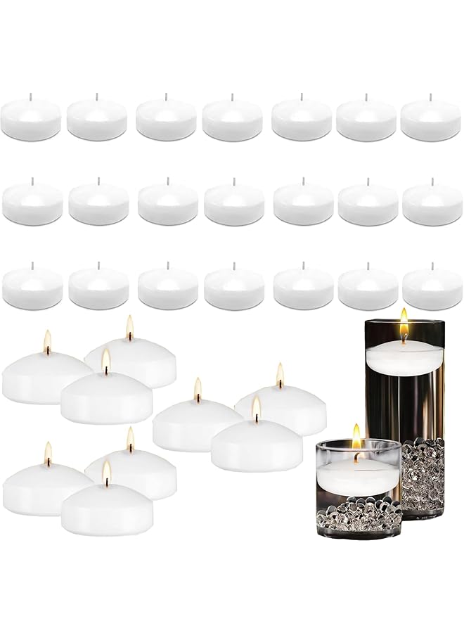 The Bros Floating Candles - 30 Pcs Waterproof Flameless Floating Tealights, for Centrepieces (white） - Image 1