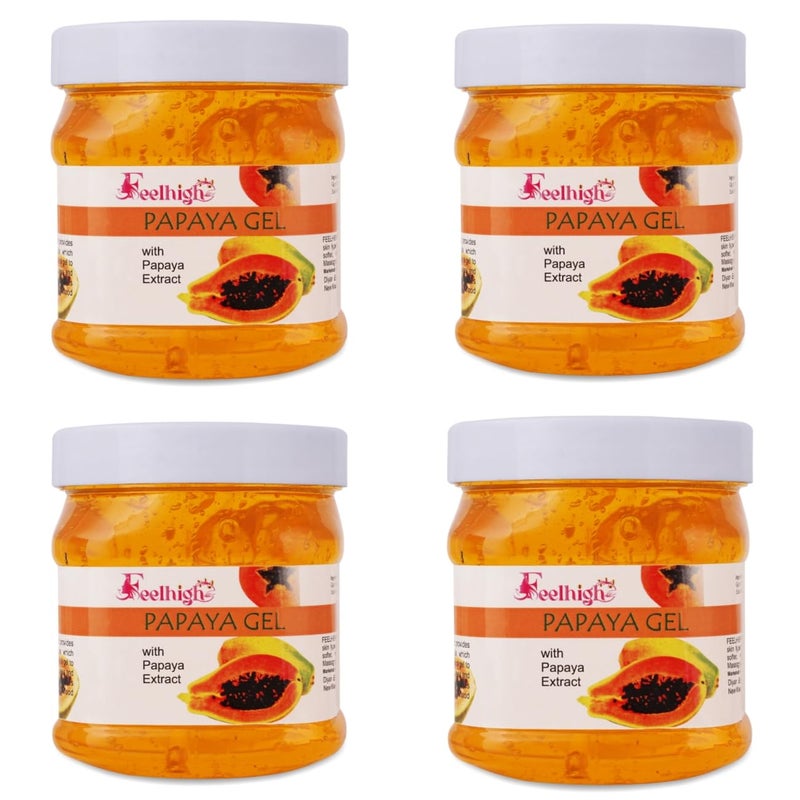 Feelhigh Papaya Skin Purifying Gel Combo Pack 4 Enriched with Papaya Extract 500ml Deep Cleansing Refreshing Facial Gel for All Skin Types Men Women - Image 1