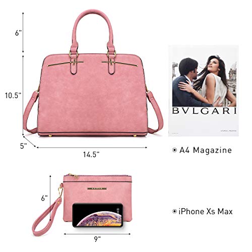 DASEIN Women Handbag Wallet Tote Shoulder Hobo Bag Top Handle Satchel Purse Set 2pcs with 3 Compartments - Image 3