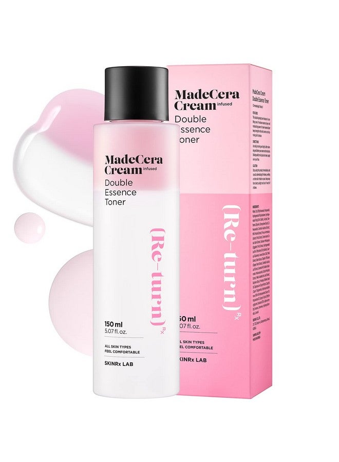 BEISIKS Skinrxlab Madecera Cream Double Essence Korean Toner 150Ml (5.07Fl.Oz.) - Hydrating And Soothing Toner With Milk Protein, Ceramide, Beta-Glucan - Moisturizing Strawberry Milky Toner For Irritated Skin  - Image 1