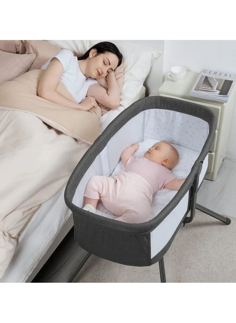 3 In 1 Rocking Bassinet & Baby Bassinet Bedside Sleeper One-Second Convert Travel Portable Bassinet Newborn Baby  - Image 3