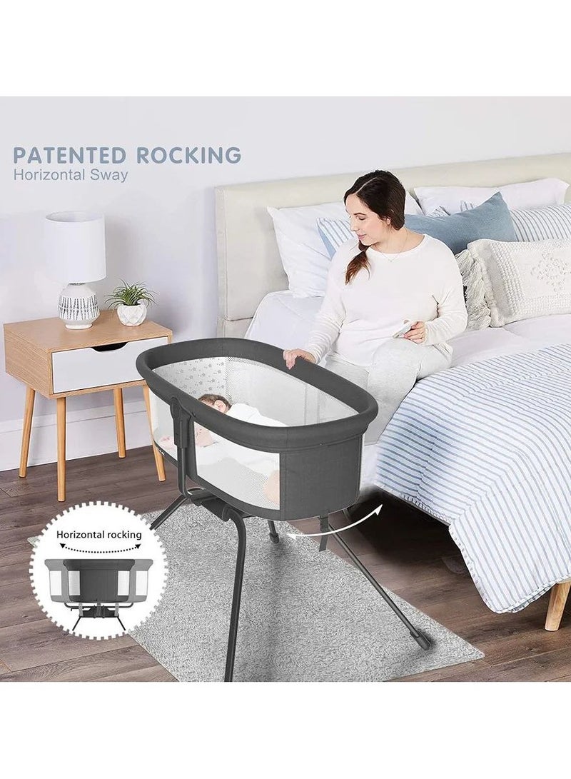 3 In 1 Rocking Bassinet & Baby Bassinet Bedside Sleeper One-Second Convert Travel Portable Bassinet Newborn Baby  - Image 5