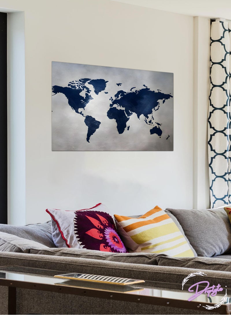 Droplyte Multicolor World Map Abstract Painting Decorative Wall Art Wall Decor Card Board MDF Home Decor for Living Room, Drawing Room, Office Room and Bedroom 60CM x 40CM  - Image 1