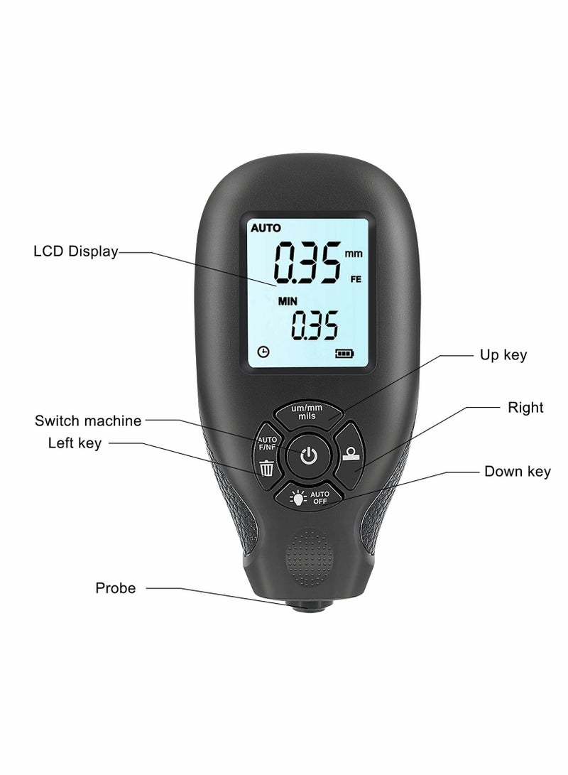 Y&D Car Coating Film Thickness Gauge 0~2000um Digital Meter With LCD Display  - Image 4